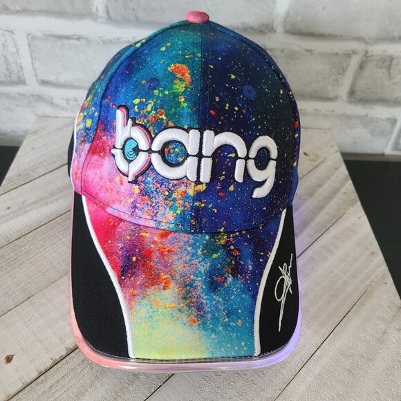 Bang Energy Drink Neon Light Up Hat Cap Multicolored Splatter SnapBack - Picture 1 of 12